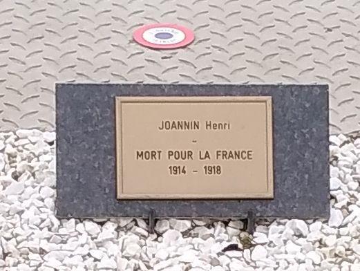 JOANNIN Henri Plaque Tombe 2020