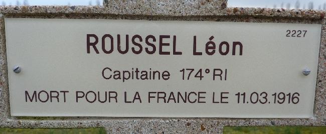 ROUSSEL Leon Plaque Tombe